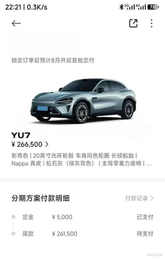 2025 Xiaomi YU7 BEV 96.3KWH image 10