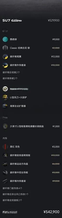 2025 Xiaomi SU7 Ultra BEV 93.7KWH 630km image 6