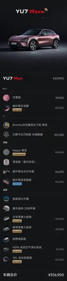 2025 Xiaomi YU7 BEV 101.7KWH image 6