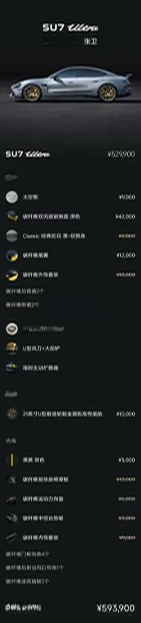 2025 Xiaomi SU7 Ultra BEV 93.7KWH 630km image 7